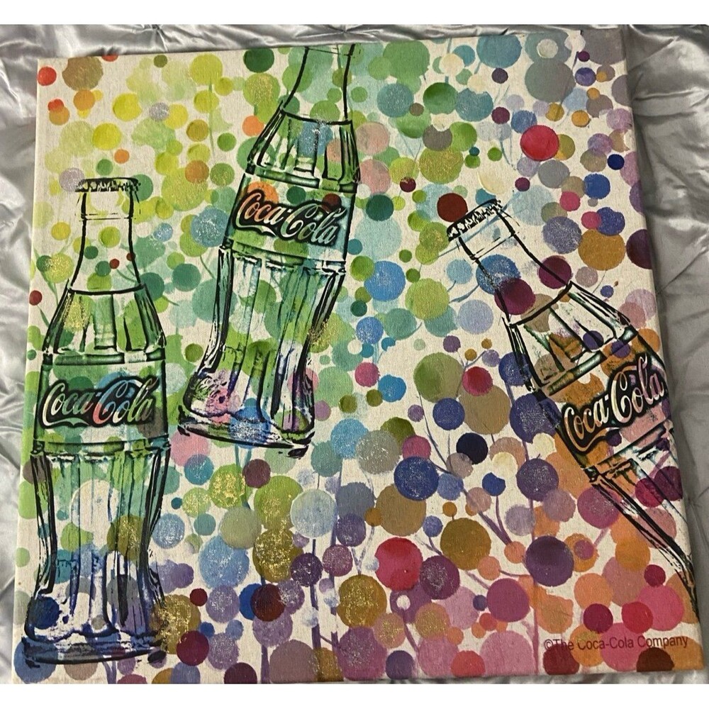 Coca-Cola Pop Art Canvas Wall Art 24x24 Colorful Collectible Licensed Decor